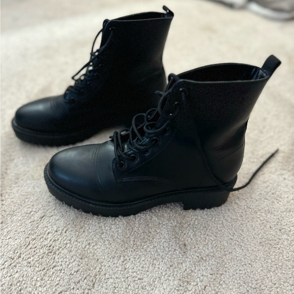 Black Combat Boots - Picture 2 of 5